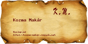 Kozma Makár névjegykártya
